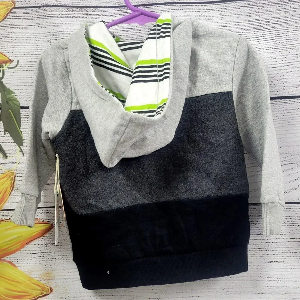 Free Planet Boy's Tri-Color Hooded‎ Jacket Size 12 Months NWT